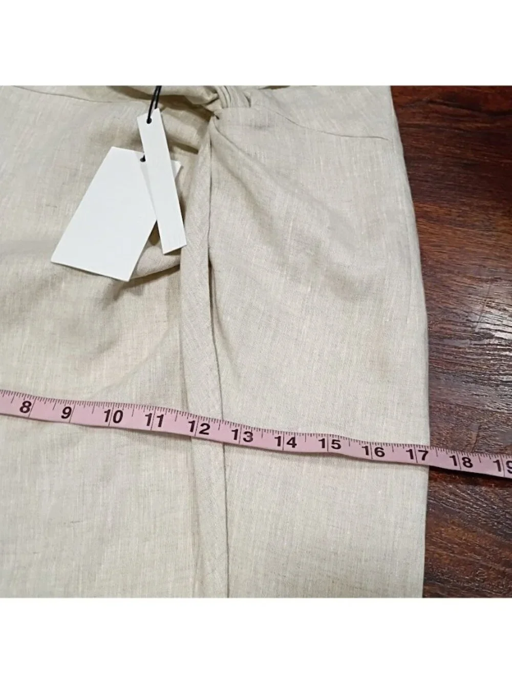 Lisa Maree Linen Tan Beige long Skirt Sz S Linen Blend Wrap Style NWT - Picture 9 of 15